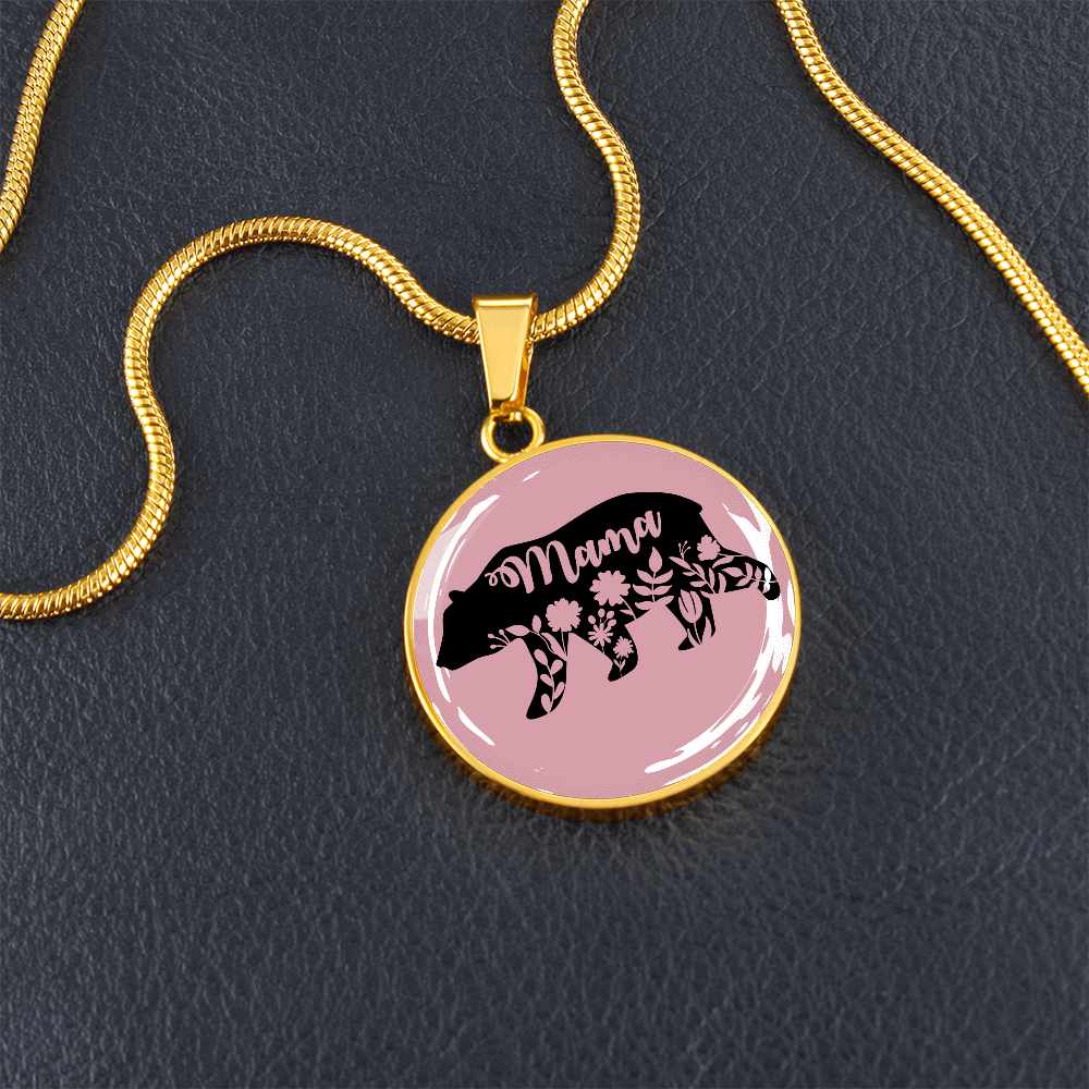 Mama Bear Necklace | Graphic Circle Necklace