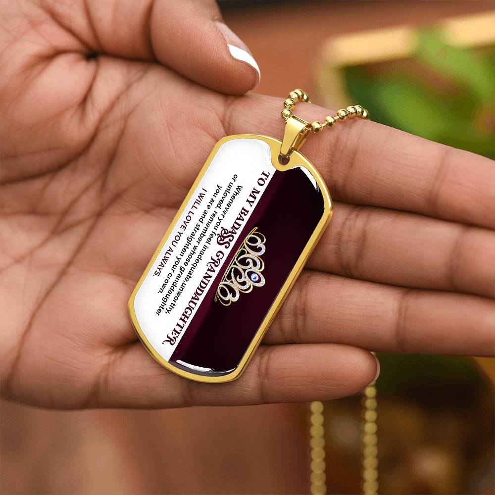 To My Badass Granddaughter Dog Tag Necklace (DTN-GD-BADAGRNDDGHTR-R-S2311) - You Make It Special