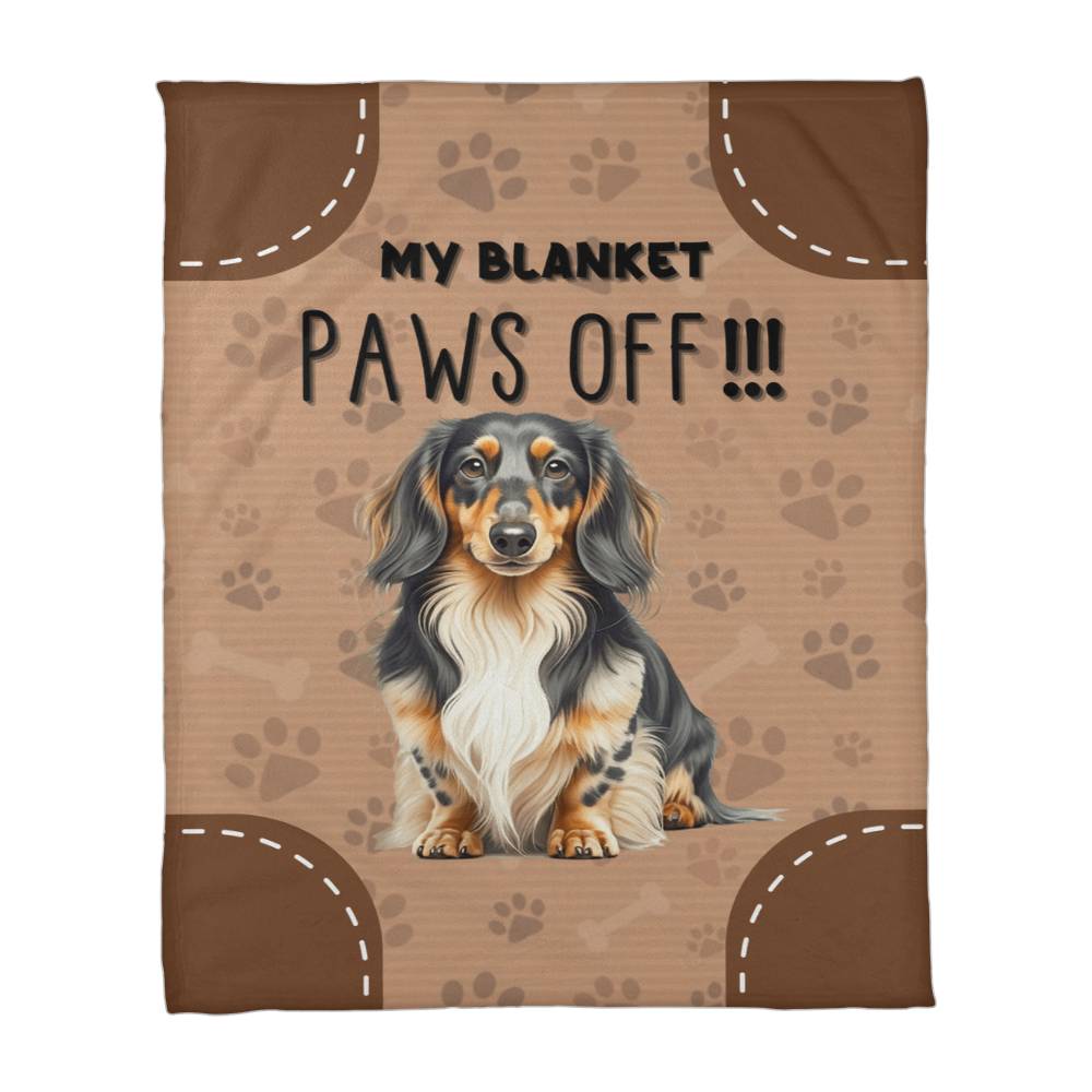 My Blanket Paws Off | Long-haired Dachshund | Coral Fleece Blanket