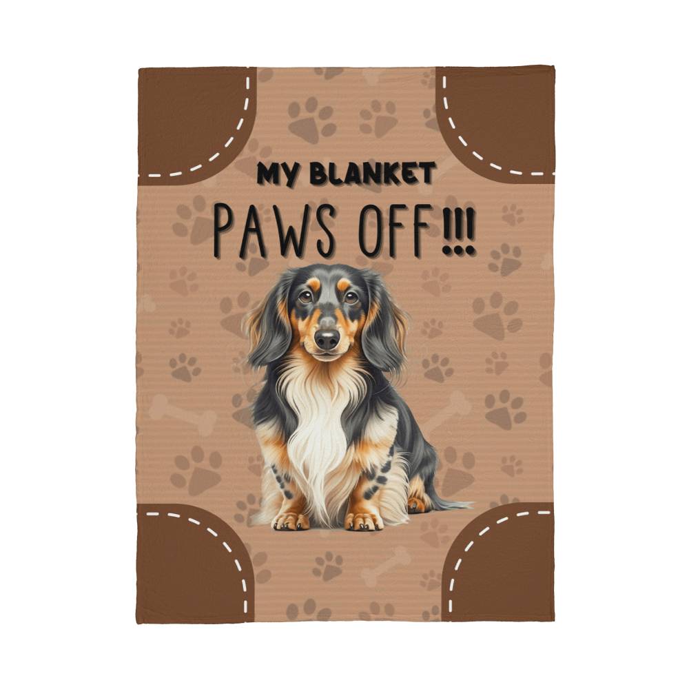 My Blanket Paws Off | Long-haired Dachshund | Coral Fleece Blanket