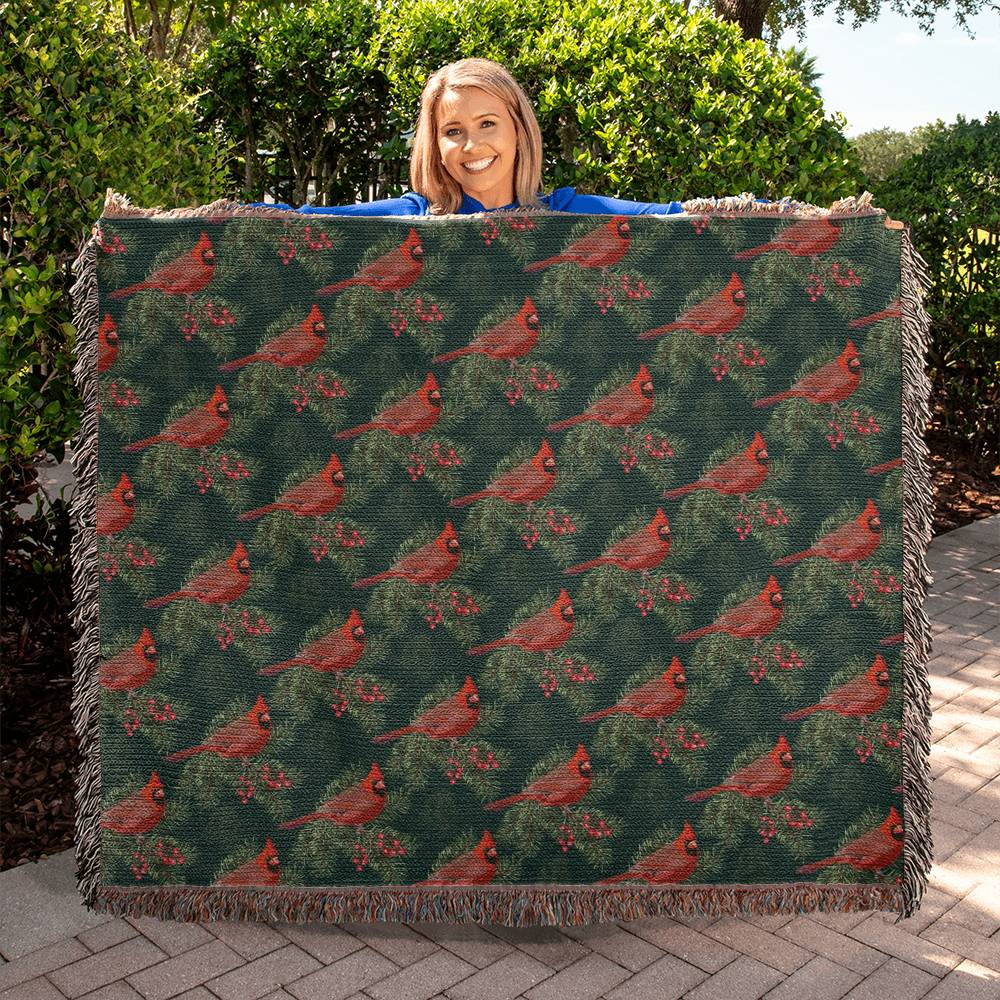 Cardinals blanket | Heirloom Woven Blanket - You Make It Special