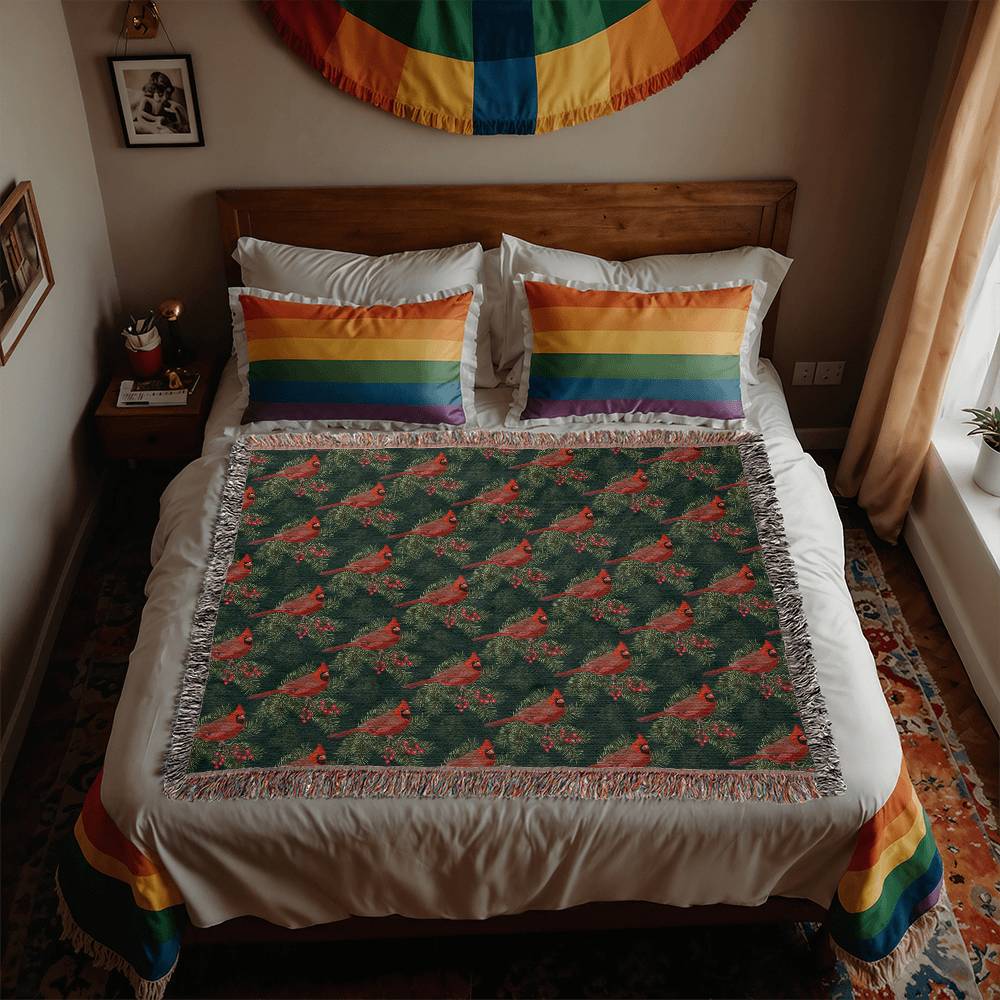 Cardinals blanket | Heirloom Woven Blanket - You Make It Special