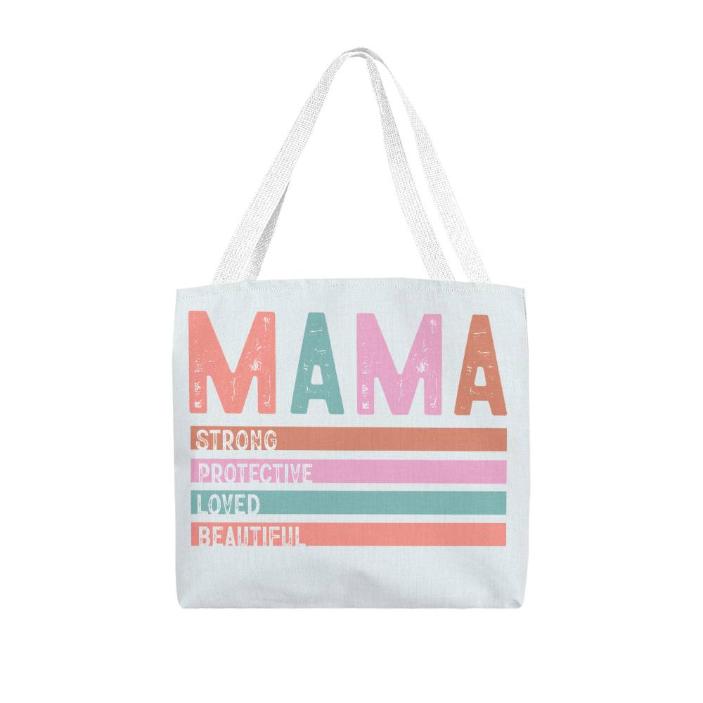 MAMA multicolor Tote Bag Grocery Shopping Reusable Bag Tote (TB-MAMAMultiClr-Cr-S2404) - You Make It Special