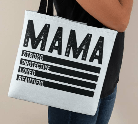 MAMA Tote Bag Grocery Shopping Reusable Bag Tote (TB - MAMABlkLtr - Cr - S2404) - You Make It Special