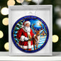 Santa with Reindeer Faux Stained Glass Ornament Acrylic Ornament - You Make It Special
