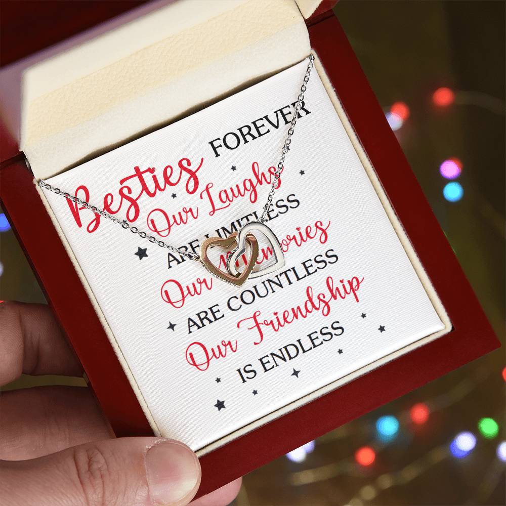 To Best Friend | Besties Forever | Interlocking Hearts Necklace - You Make It Special