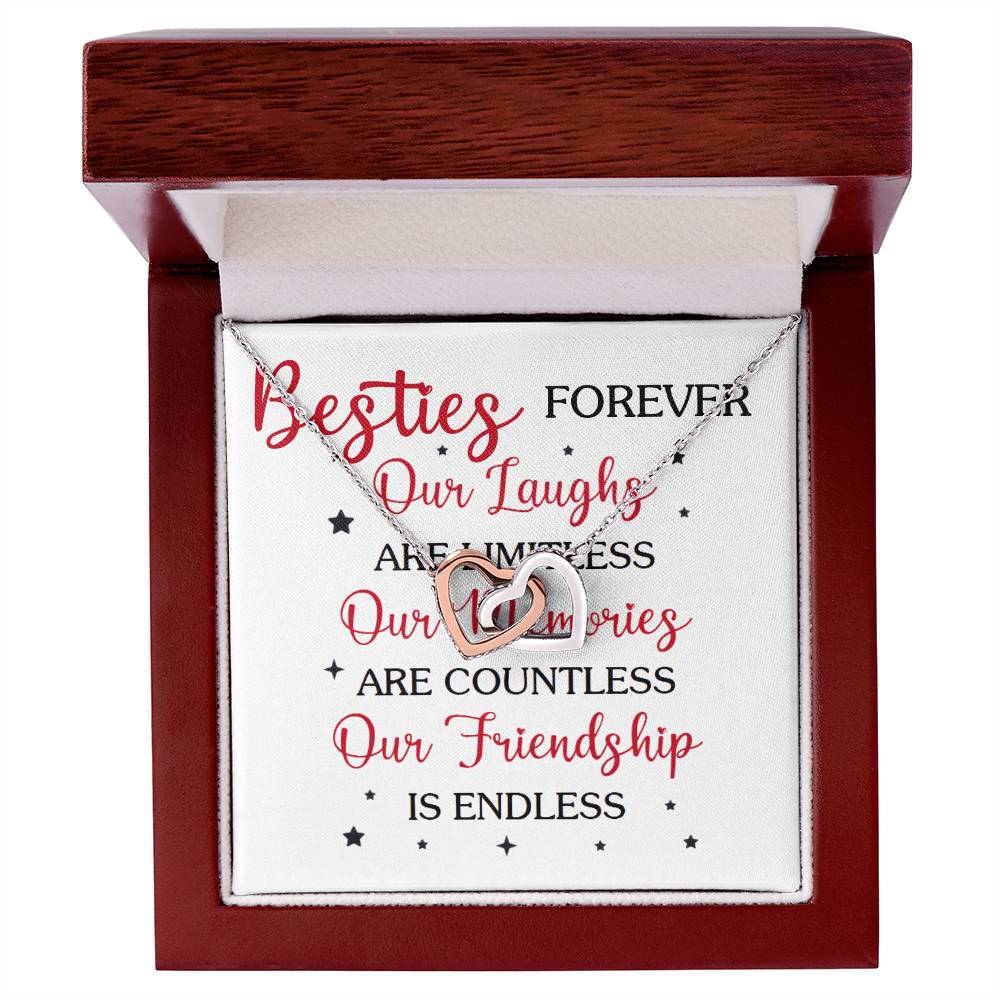 To Best Friend | Besties Forever | Interlocking Hearts Necklace - You Make It Special