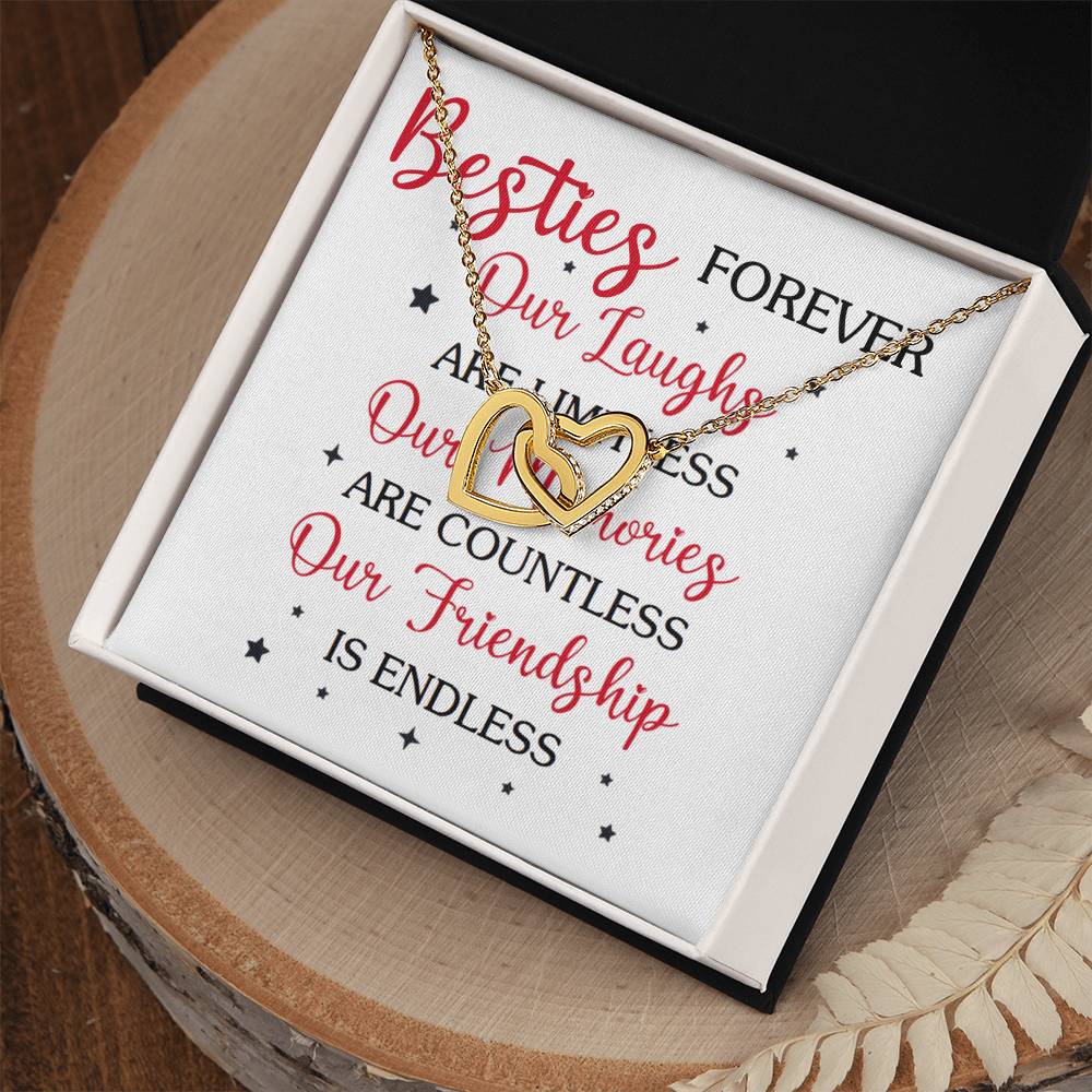 To Best Friend | Besties Forever | Interlocking Hearts Necklace - You Make It Special
