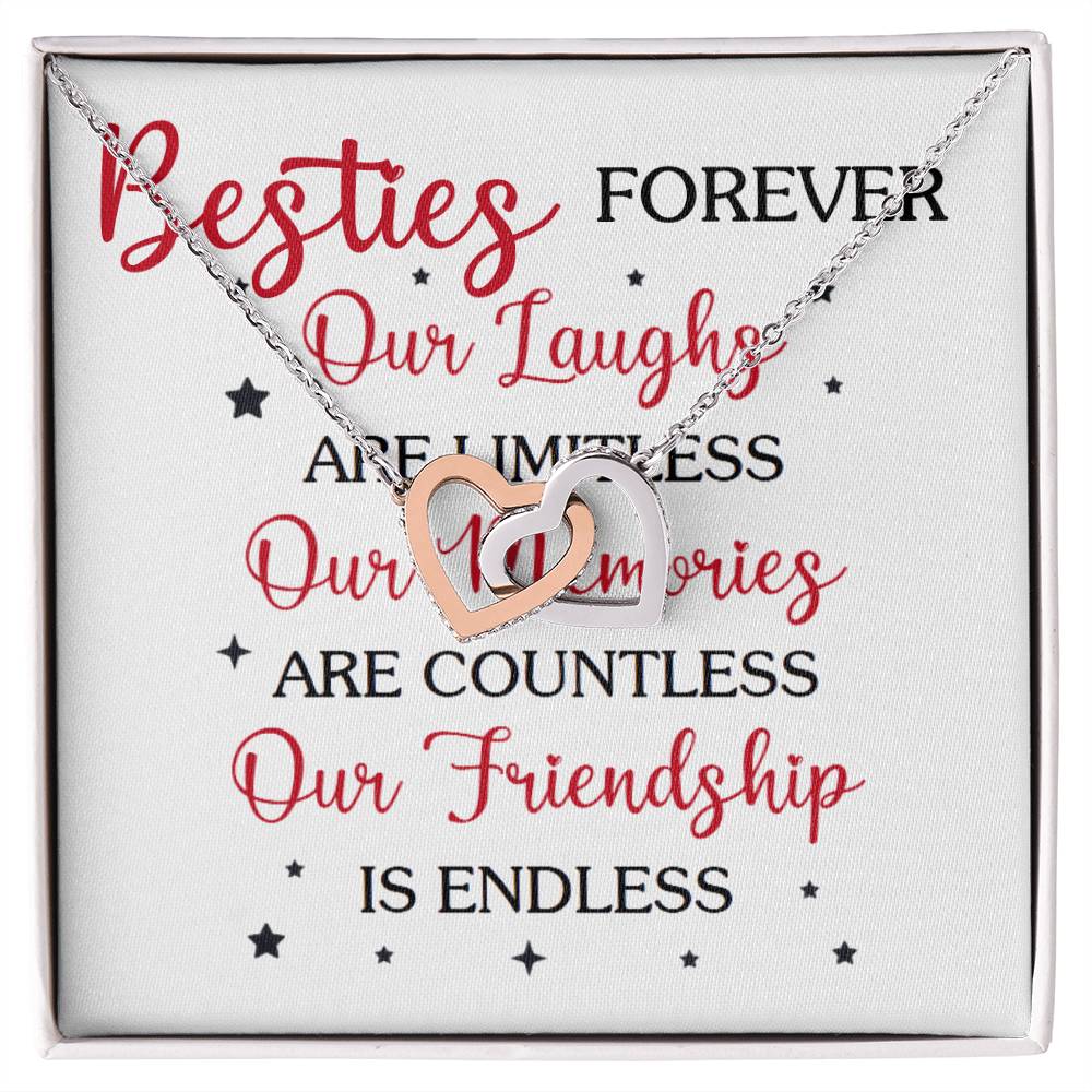To Best Friend | Besties Forever | Interlocking Hearts Necklace - You Make It Special