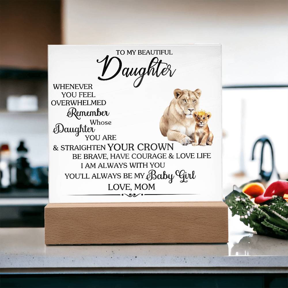 To Daughter Love Mom | Whenever you feel | Acrylic Keepsake Sign - You Make It Special