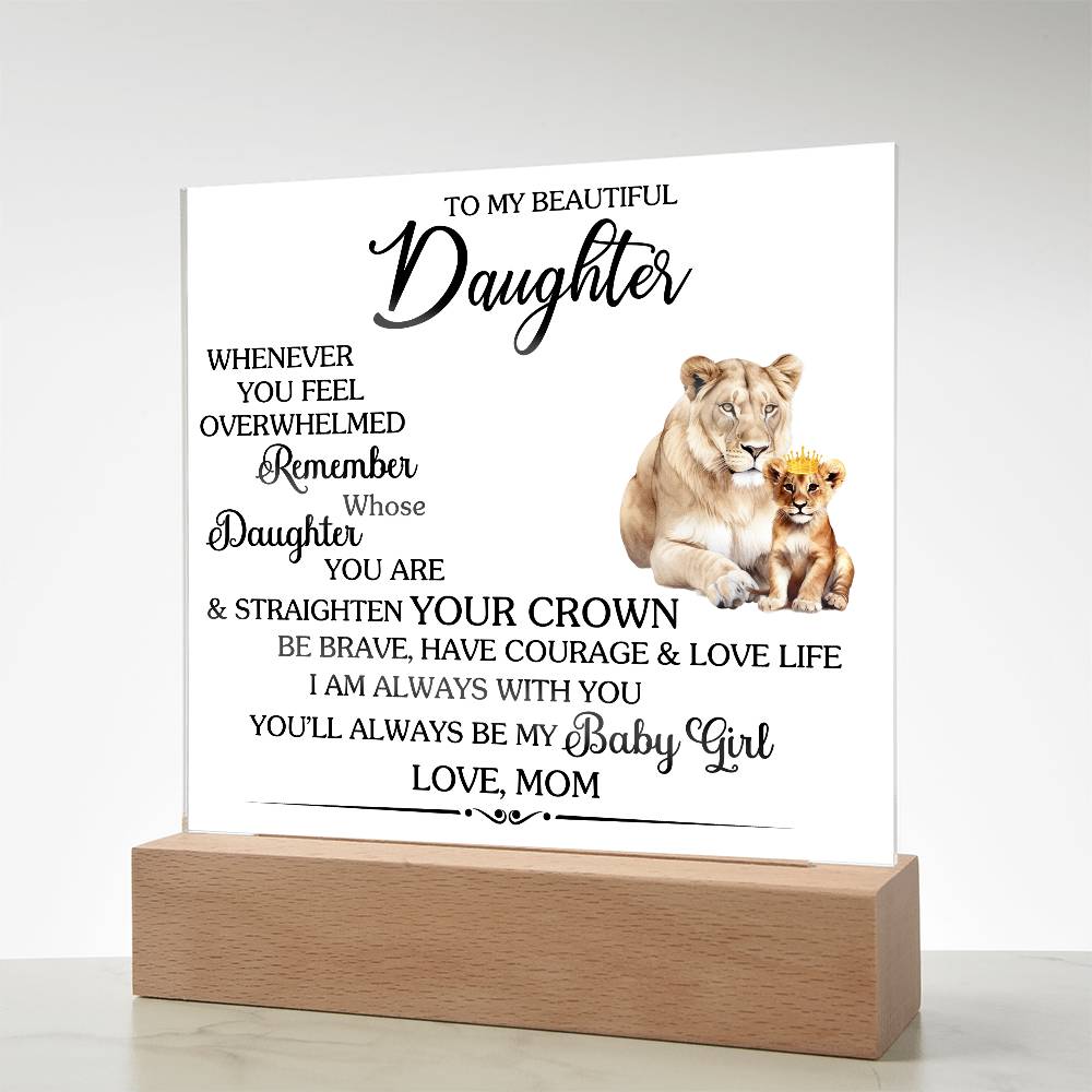 To Daughter Love Mom | Whenever you feel | Acrylic Keepsake Sign - You Make It Special
