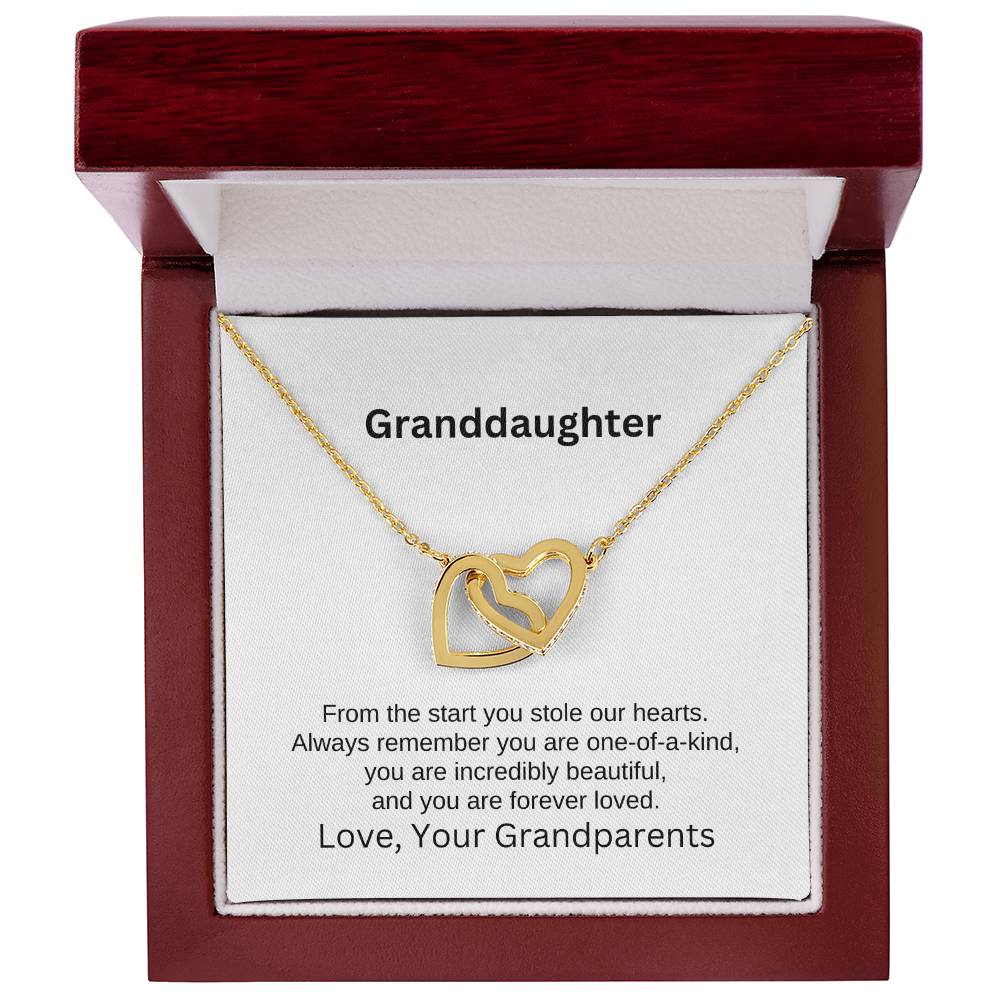 To Granddaughter From Grandparents | From the start | Interlocking Hearts Necklace - You Make It Special
