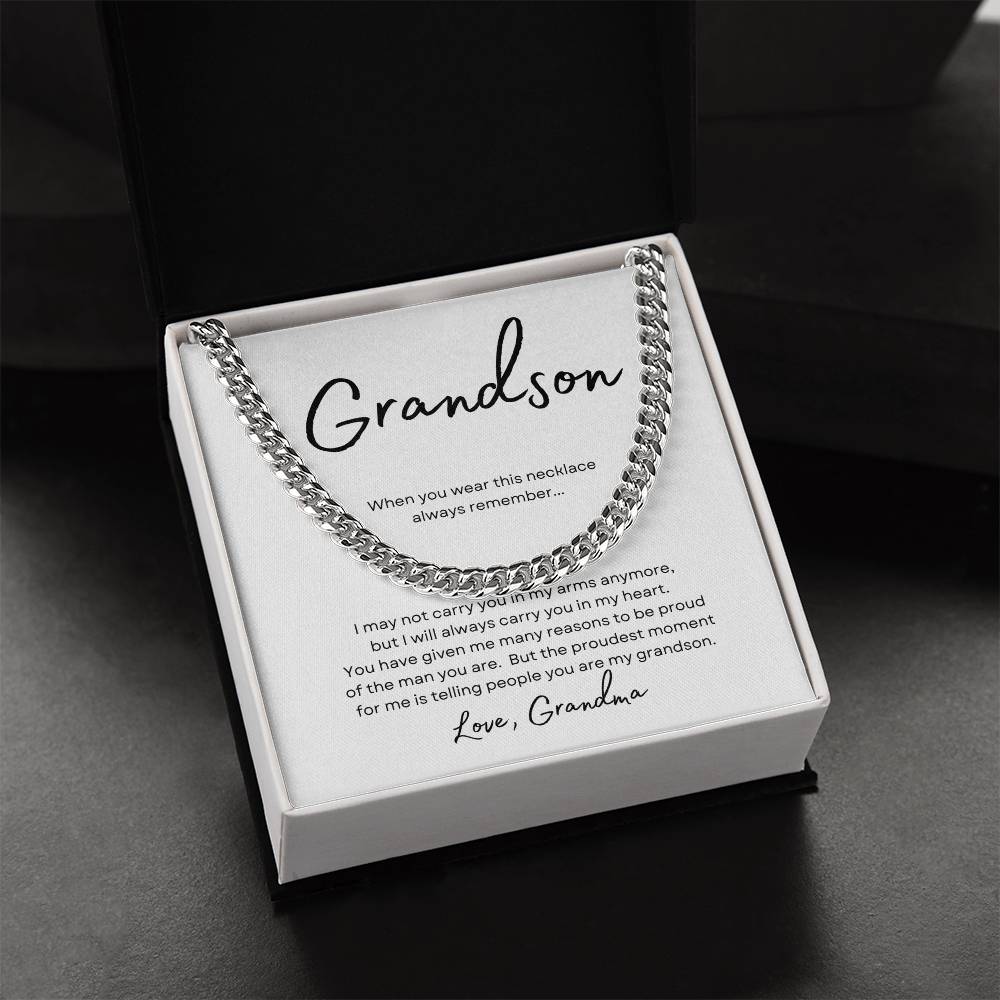 To Grandson Love Grandma | When you wear this | Cuban Link Chain - You Make It Special