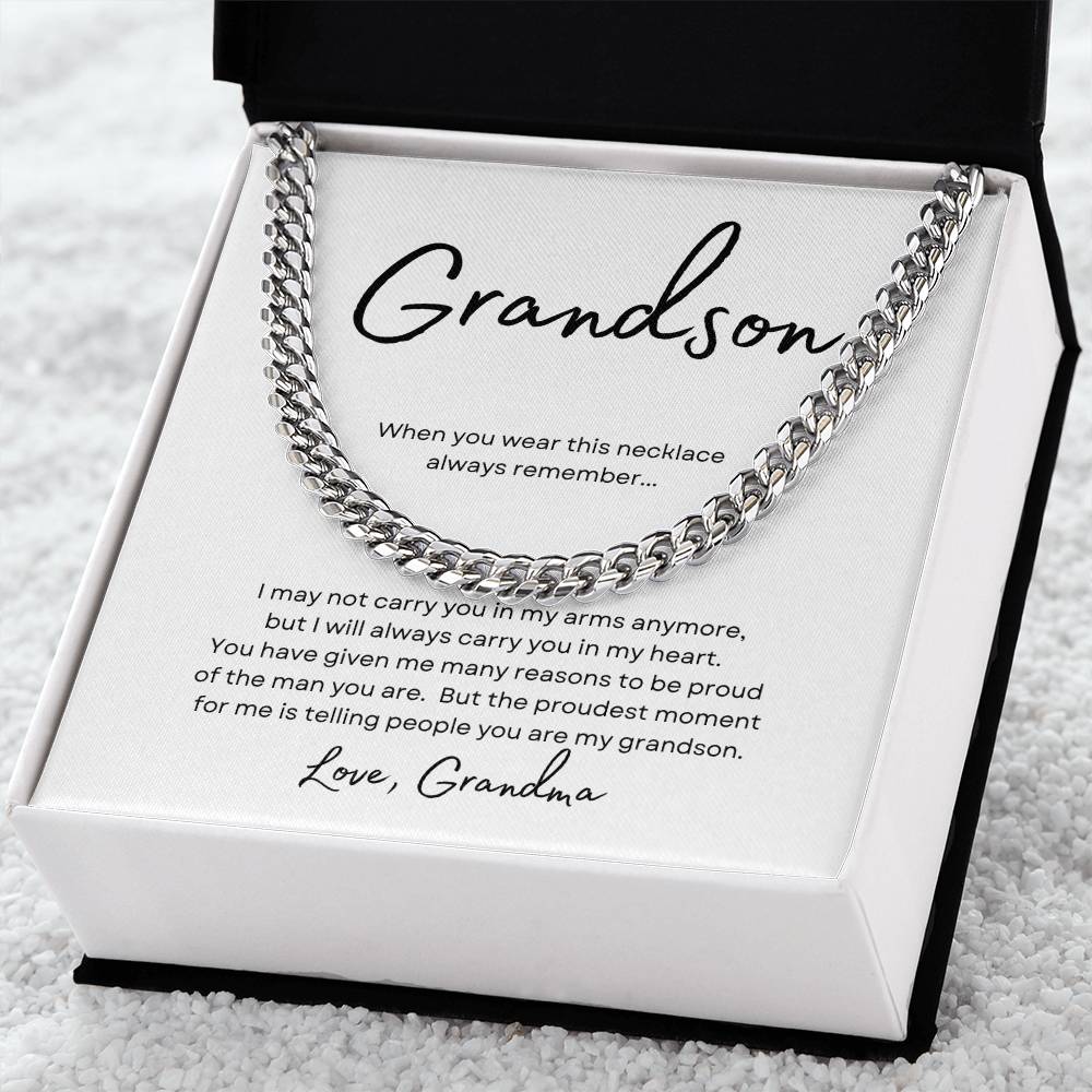 To Grandson Love Grandma | When you wear this | Cuban Link Chain - You Make It Special