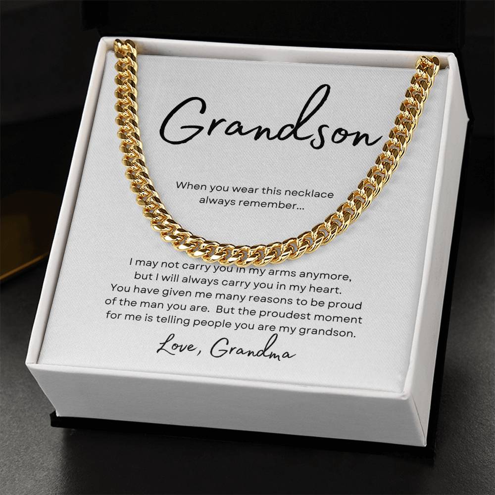 To Grandson Love Grandma | When you wear this | Cuban Link Chain - You Make It Special