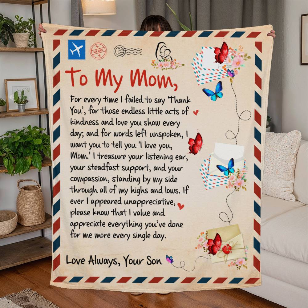 To Mom From Son | For every time | Jersey fleece blanket - You Make It Special