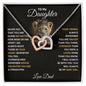 Daughter From Dad | Never Feel Alone | Interlocking Hearts Necklace gold elegent necklace elegance necklace