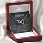 Daughter Love Mom | If ever there | Interlocking Heart Necklace (IHN-D-M-IfEverThere-BKGRY-S2311) - You Make It Special