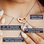 Daughter Love Mom | If ever there | Interlocking Heart Necklace (IHN-D-M-IfEverThere-BKGRY-S2311) - You Make It Special