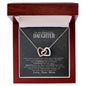 Daughter Love Mom | If ever there | Interlocking Heart Necklace (IHN-D-M-IfEverThere-BKGRY-S2311) - You Make It Special