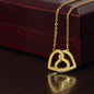 Daughter Love Mom | If ever there | Interlocking Heart Necklace (IHN-D-M-IfEverThere-BKGRY-S2311) - You Make It Special