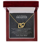 Daughter Love Mom | If ever there | Interlocking Heart Necklace (IHN-D-M-IfEverThere-BKGRY-S2311) - You Make It Special