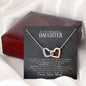 Daughter Love Mom | If ever there | Interlocking Heart Necklace (IHN-D-M-IfEverThere-BKGRY-S2311) - You Make It Special