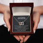 Daughter Love Mom | If ever there | Interlocking Heart Necklace (IHN-D-M-IfEverThere-BKGRY-S2311) - You Make It Special