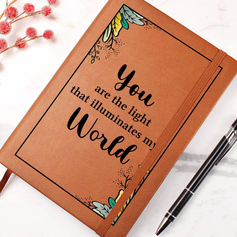 Light leather journal | You are the light - You Make It Special