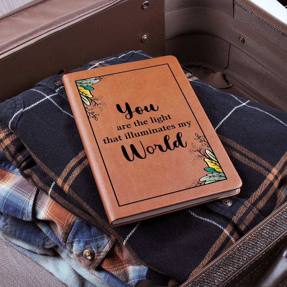 Light leather journal | You are the light - You Make It Special