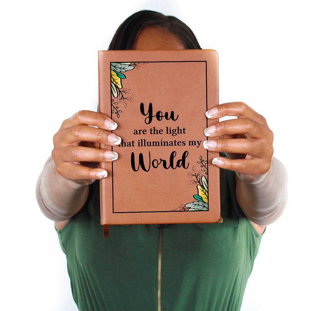 Light leather journal | You are the light - You Make It Special