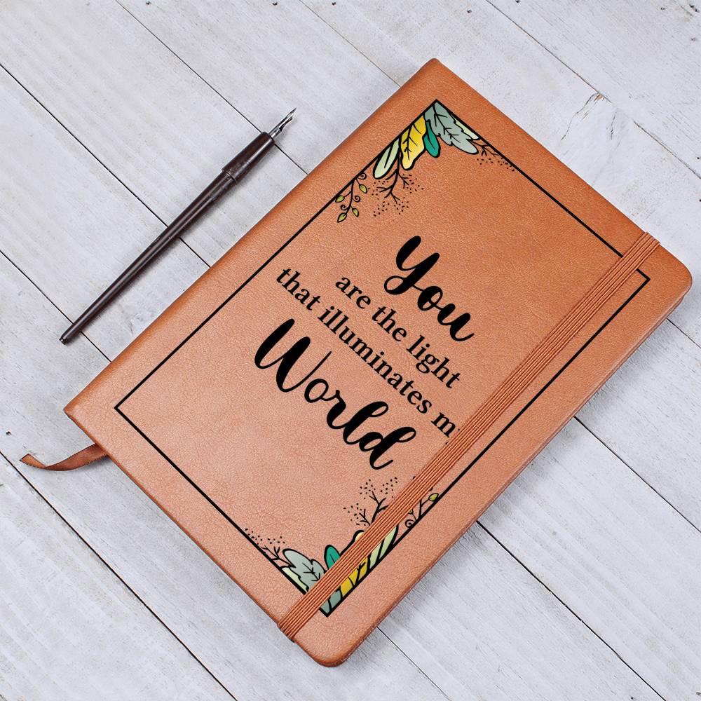 Light leather journal | You are the light - You Make It Special
