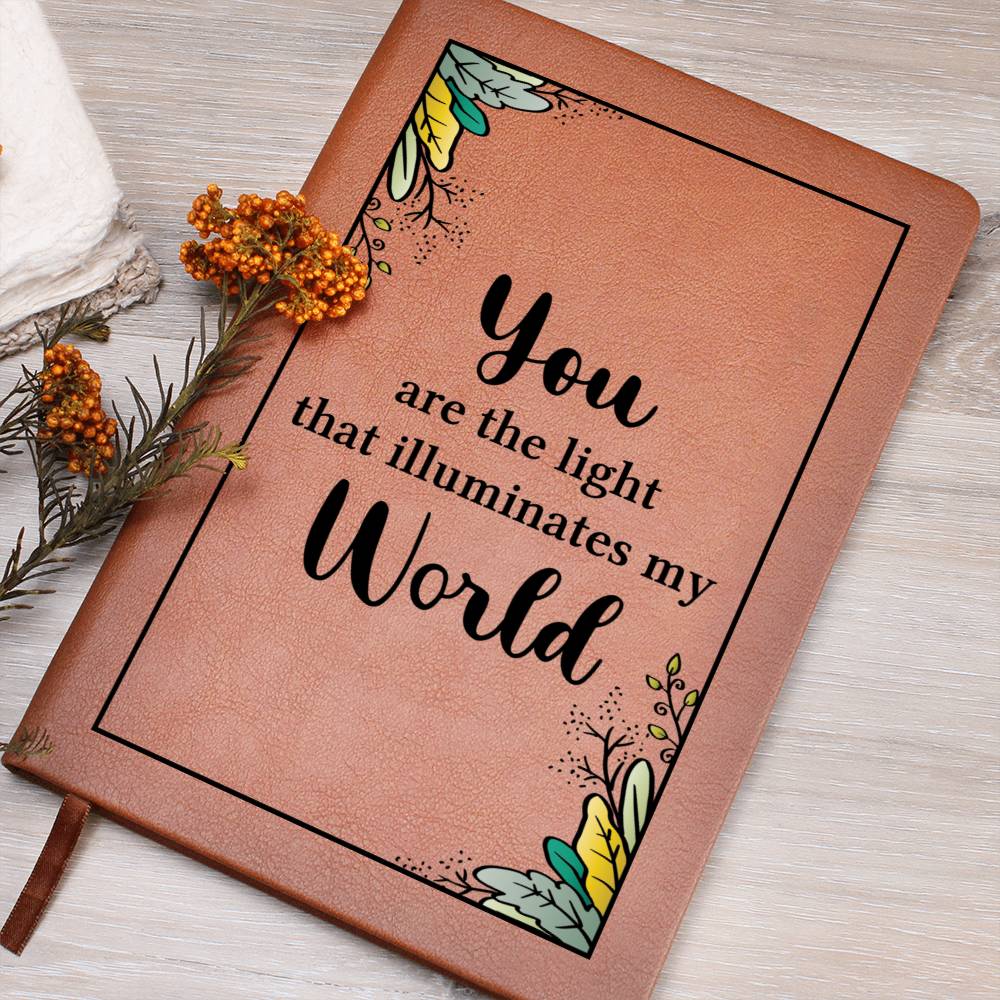Light leather journal | You are the light - You Make It Special
