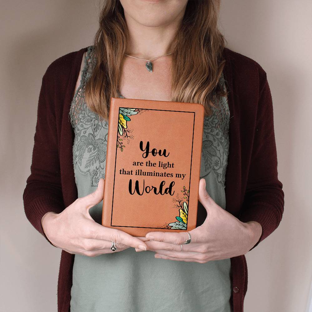 Light leather journal | You are the light - You Make It Special