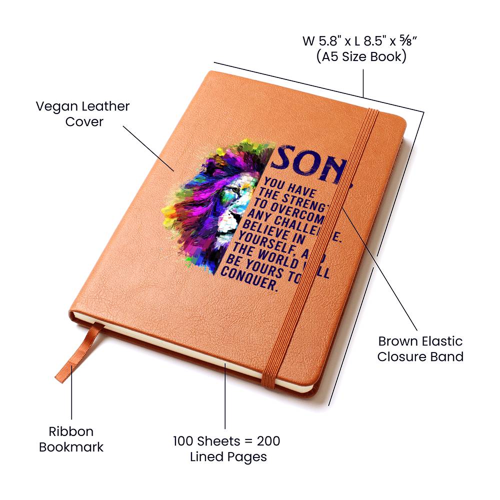 Lion leather journal | Son, You have the strength - You Make It Special