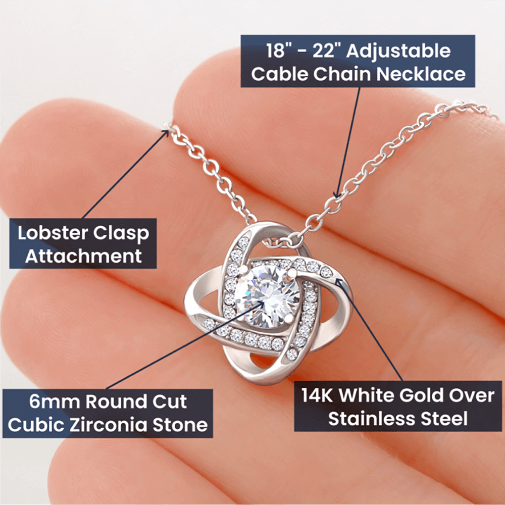 Love Knot Necklace-No Message Card - Luxury box (LVKN-NoMsgCard-LuxBox-S2311) - You Make It Special