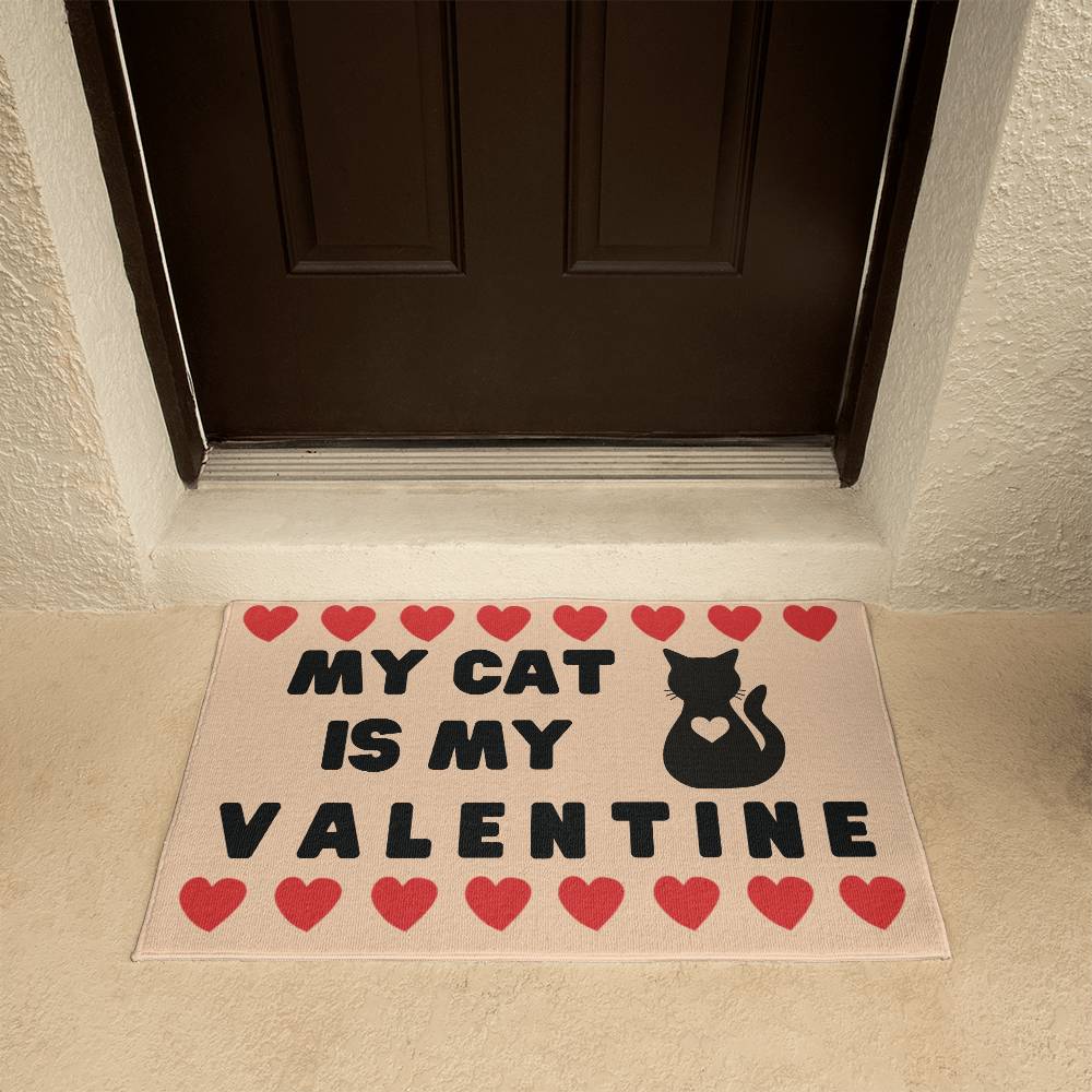 My Cat Is My Valentine doormat (DM-CatVlntn-Cr-S2401) - You Make It Special