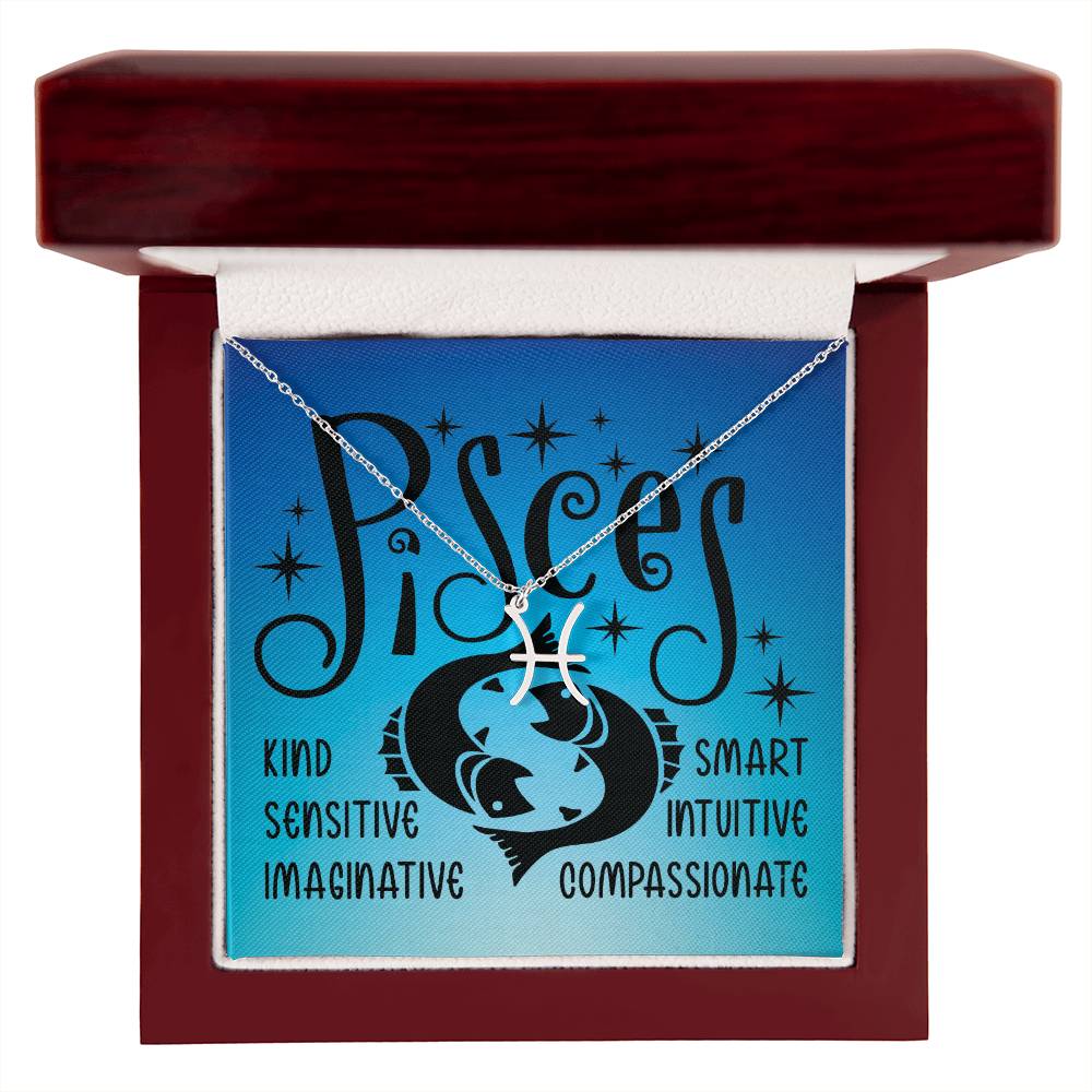 Pisces necklace | Zodiac symbol necklace (ZN-PISCES-S2403) - You Make It Special