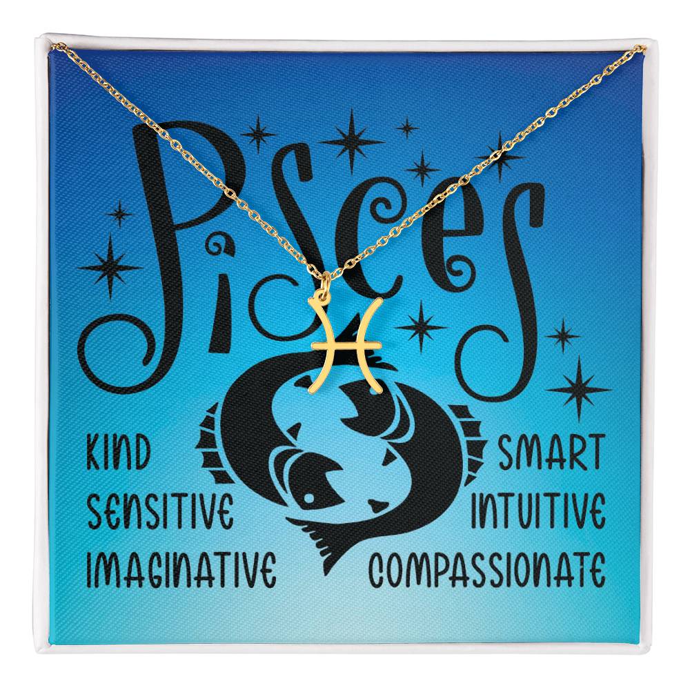 Pisces necklace | Zodiac symbol necklace (ZN-PISCES-S2403) - You Make It Special