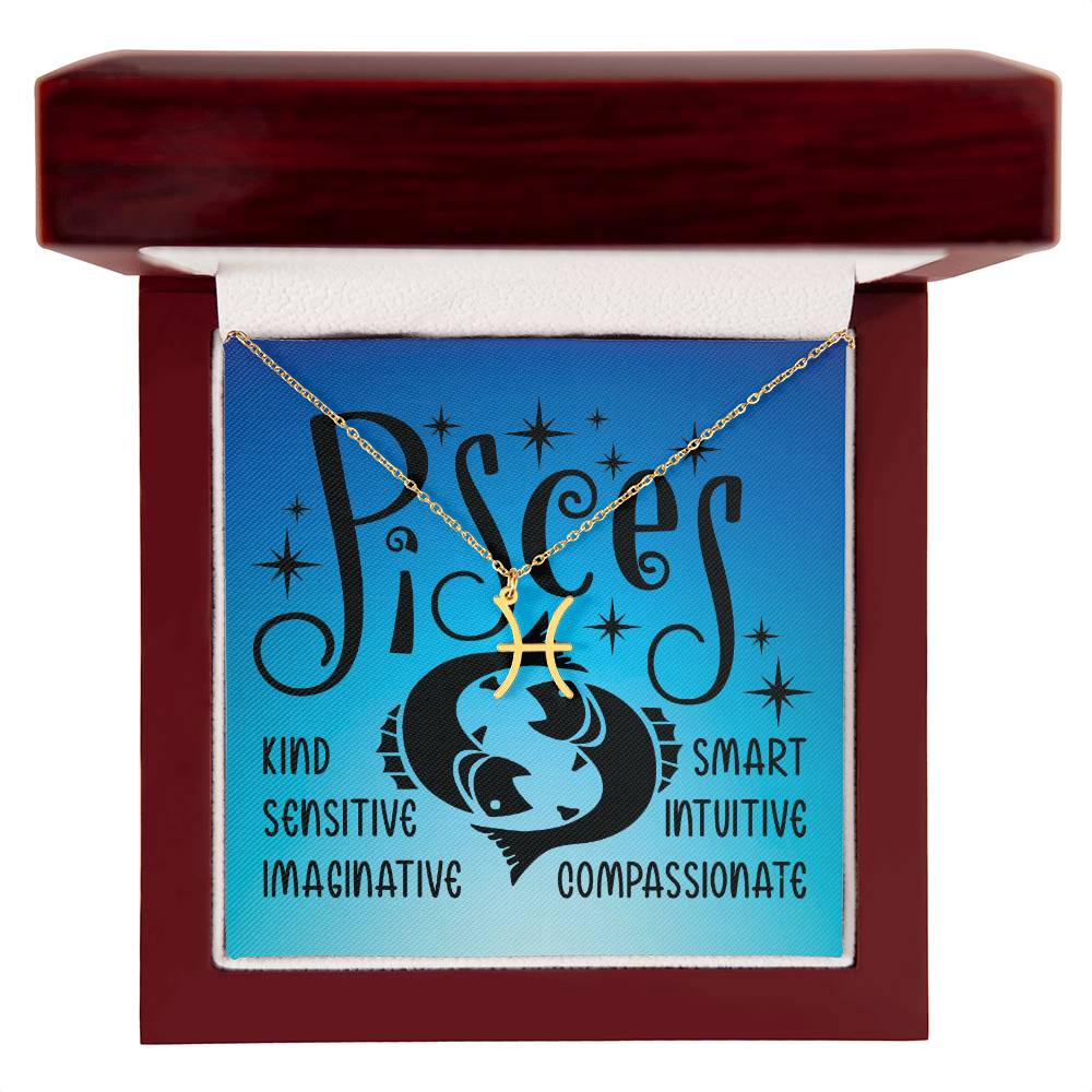 Pisces necklace | Zodiac symbol necklace (ZN-PISCES-S2403) - You Make It Special