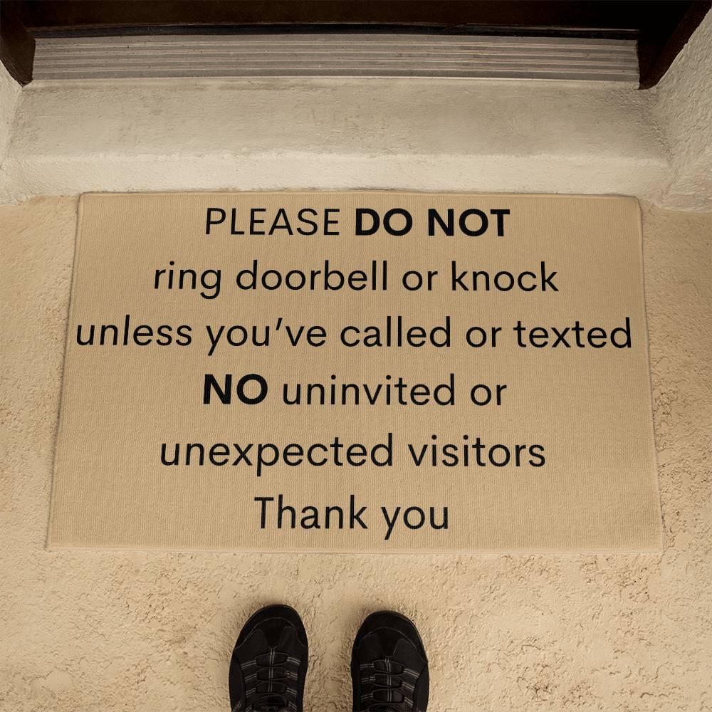 PLEASE DO NOT ring Doormat (DM-PlsDoNotRing-LtBrn-S2402) - You Make It Special