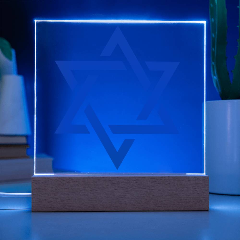 Star Of David Square Acrylic Plaque (AS-StrOfDvd-Blue-S2312) - You Make It Special