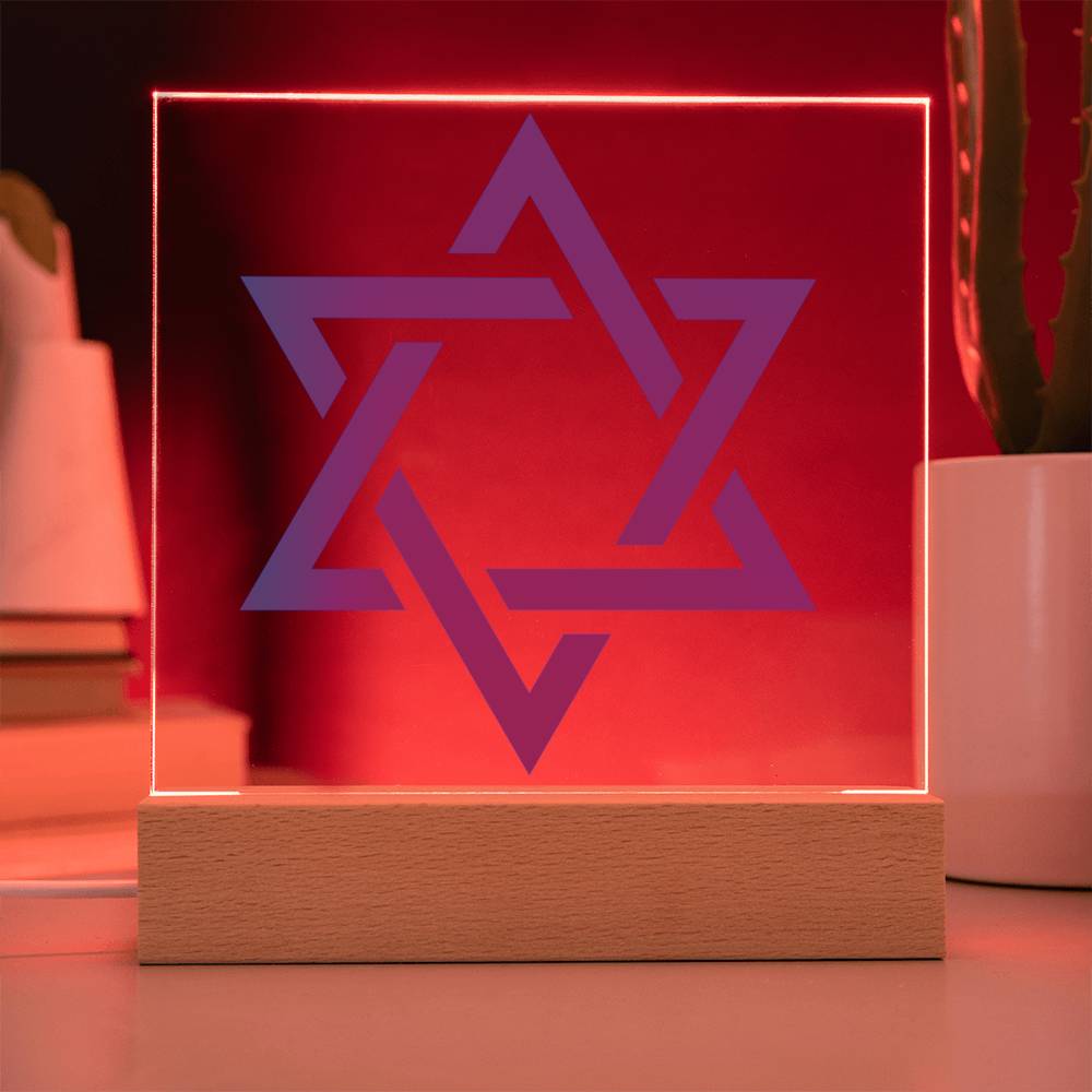 Star Of David Square Acrylic Plaque (AS-StrOfDvd-Blue-S2312) - You Make It Special