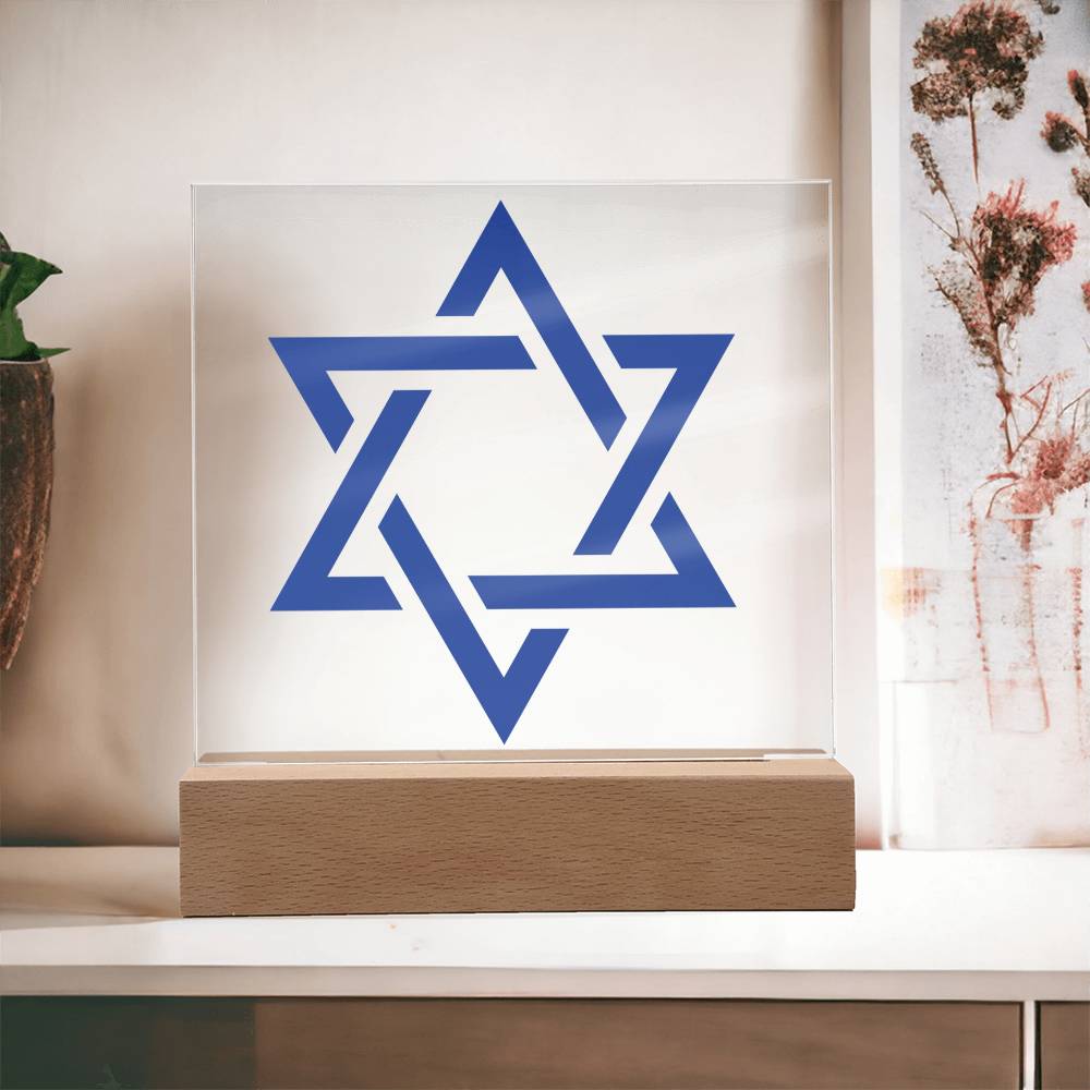 Star Of David Square Acrylic Plaque (AS-StrOfDvd-Blue-S2312) - You Make It Special