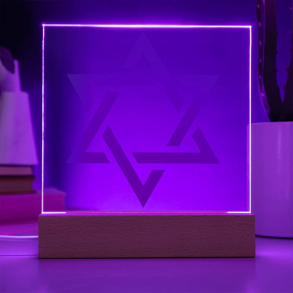 Star Of David Square Acrylic Plaque (AS-StrOfDvd-Blue-S2312) - You Make It Special
