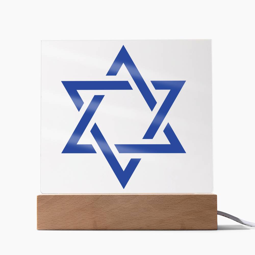 Star Of David Square Acrylic Plaque (AS-StrOfDvd-Blue-S2312) - You Make It Special