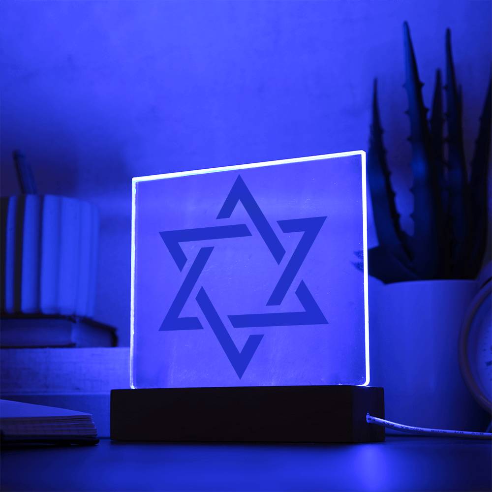 Star Of David Square Acrylic Plaque (AS-StrOfDvd-Blue-S2312) - You Make It Special