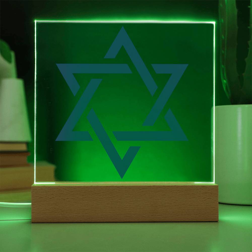 Star Of David Square Acrylic Plaque (AS-StrOfDvd-Blue-S2312) - You Make It Special