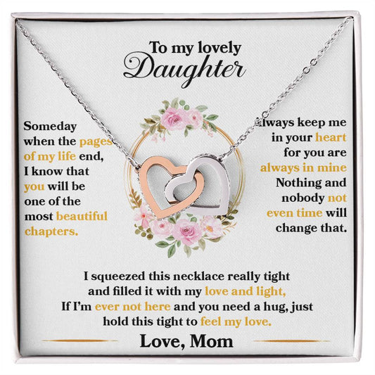 To Daughter Love Mom | Pages of My Life Interlocking Hearts Necklace - You Make It Special