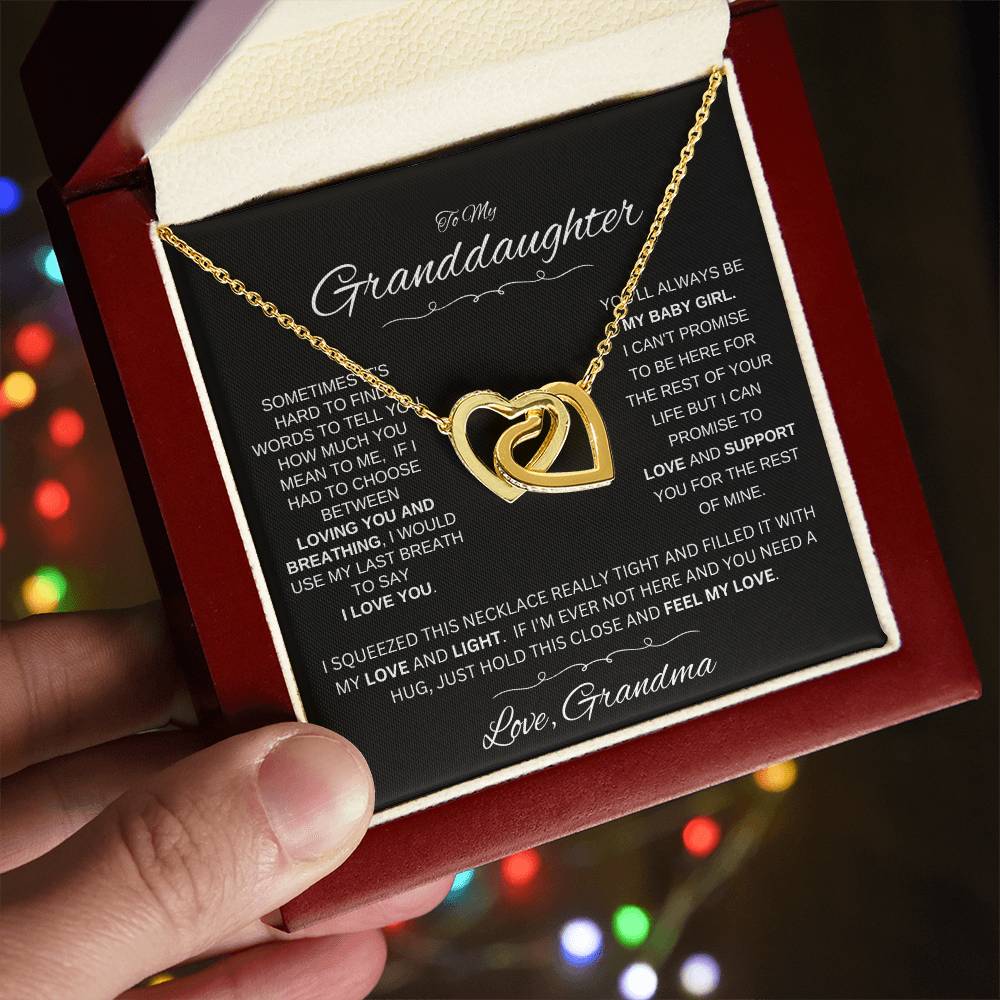 To Granddaughter From Grandma | SOMETIMES | Interlocking Hearts Necklace